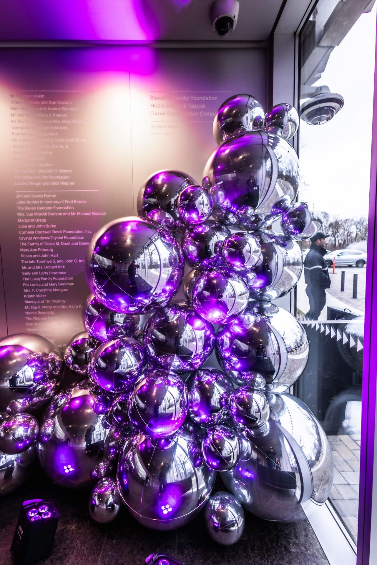 Silver Balloon Orbs Garland for Bat Mitzvah Entrance