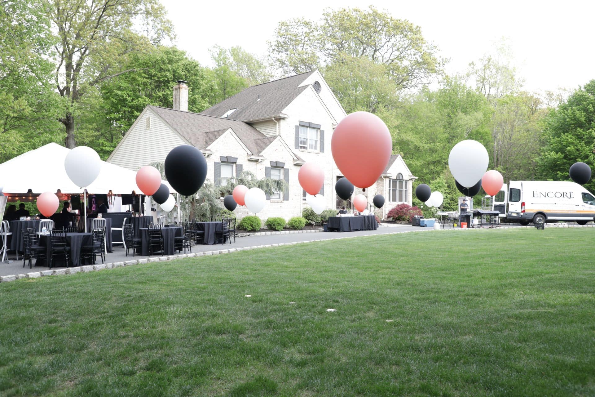 Free Standing Balloons Over Backyard for Outdoor Party Decor