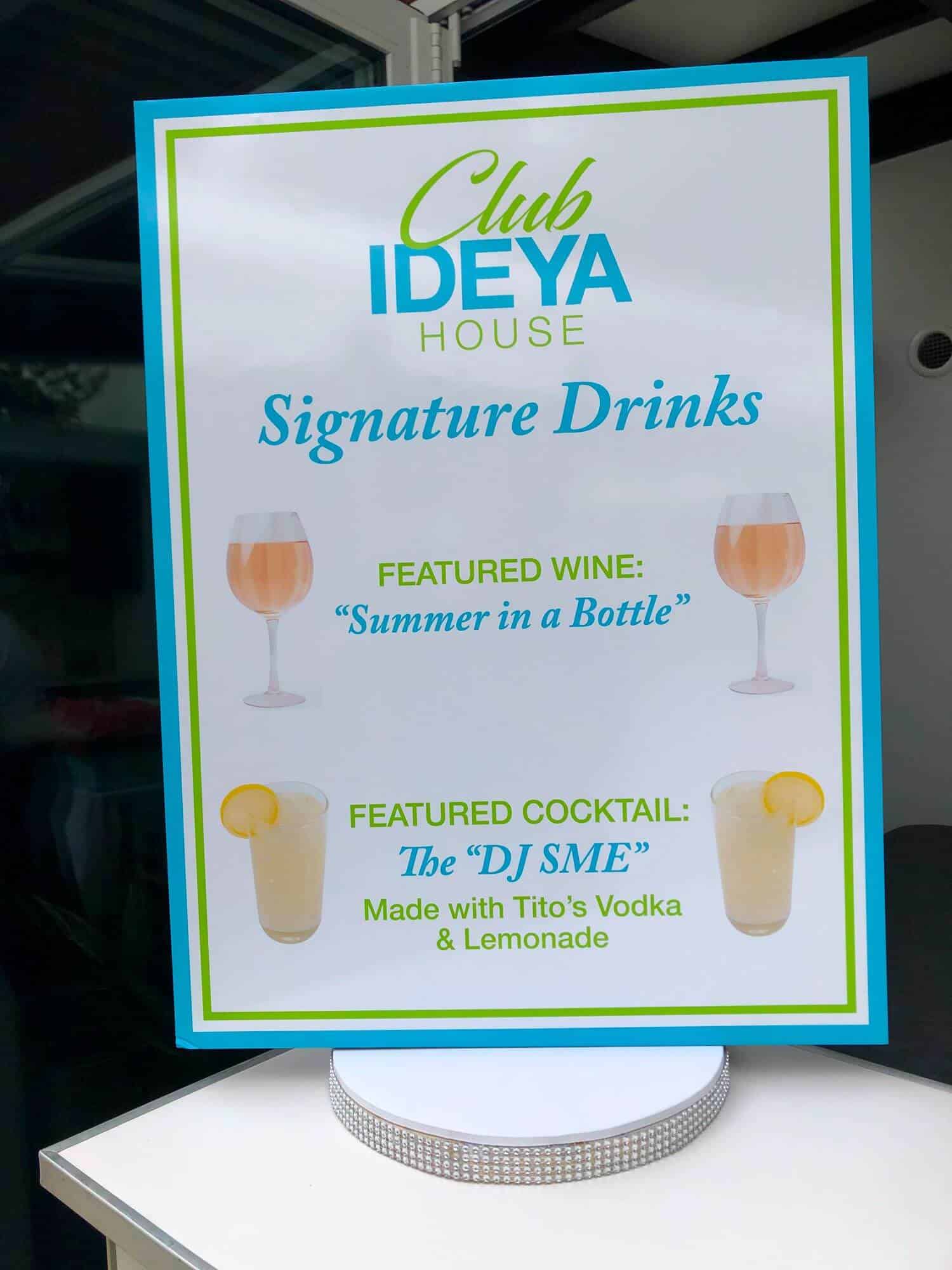 Custom Cocktail Drinks Sign for Outdoor Birthday Party