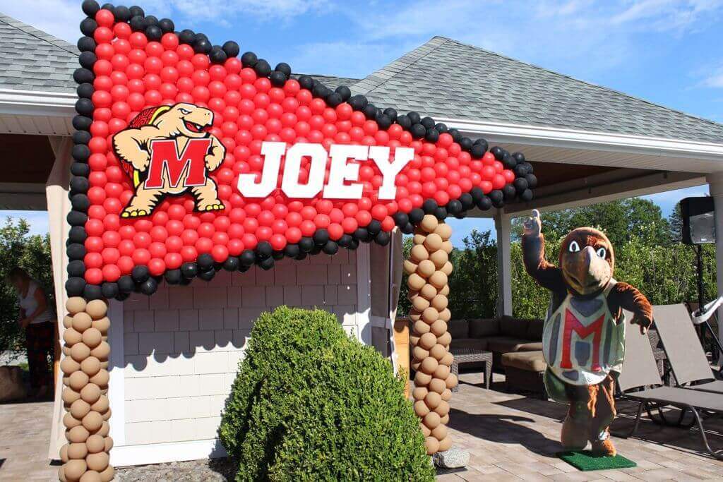 Maryland Terps Pennant Balloon Sculpture with Custom Name