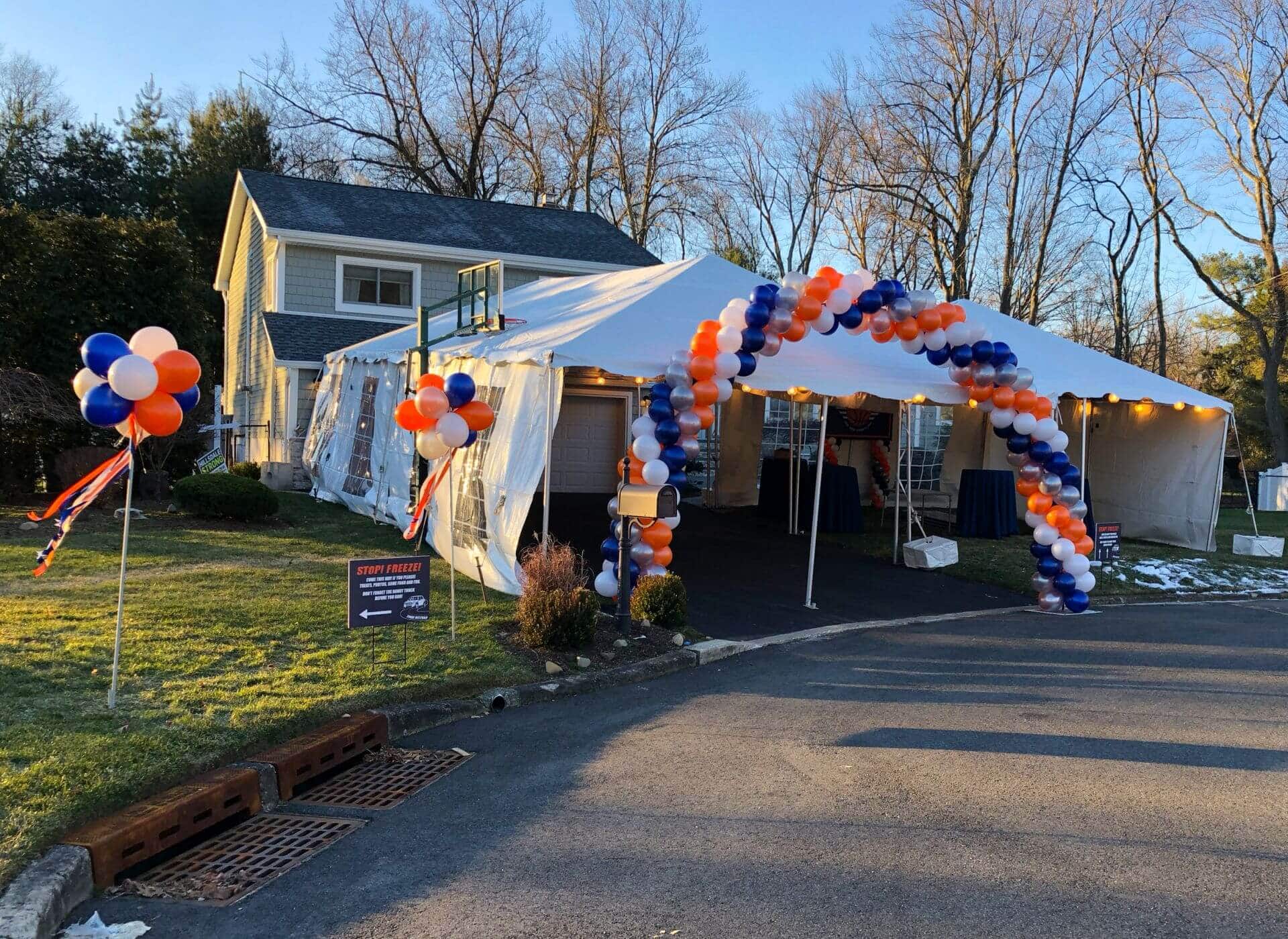Outdoor Balloon Arch for Drive By Bar Mitzvah