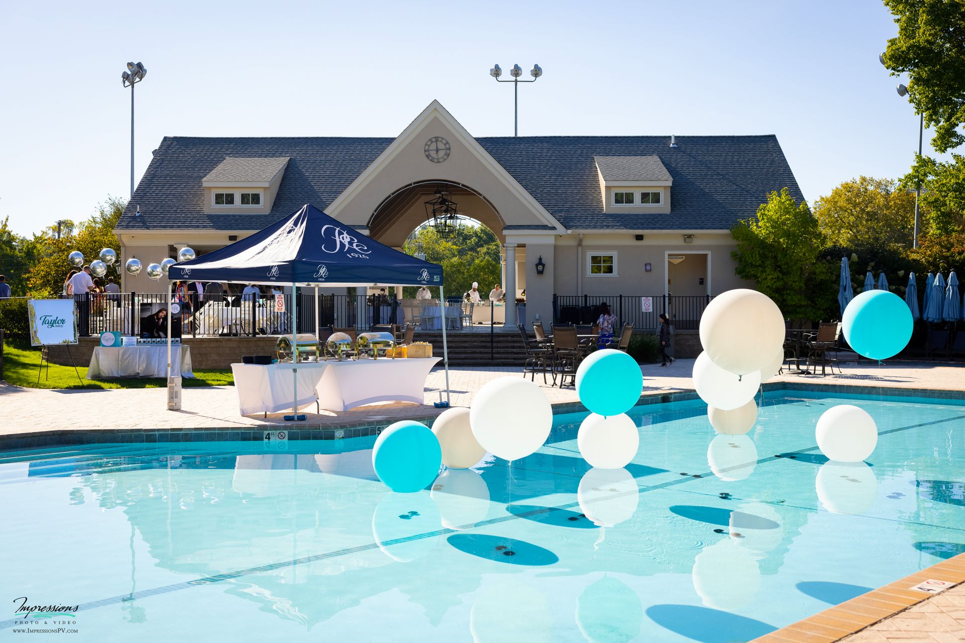 Jumbo Balloons as Accent Decor for Outdoor Bat Mitzvah