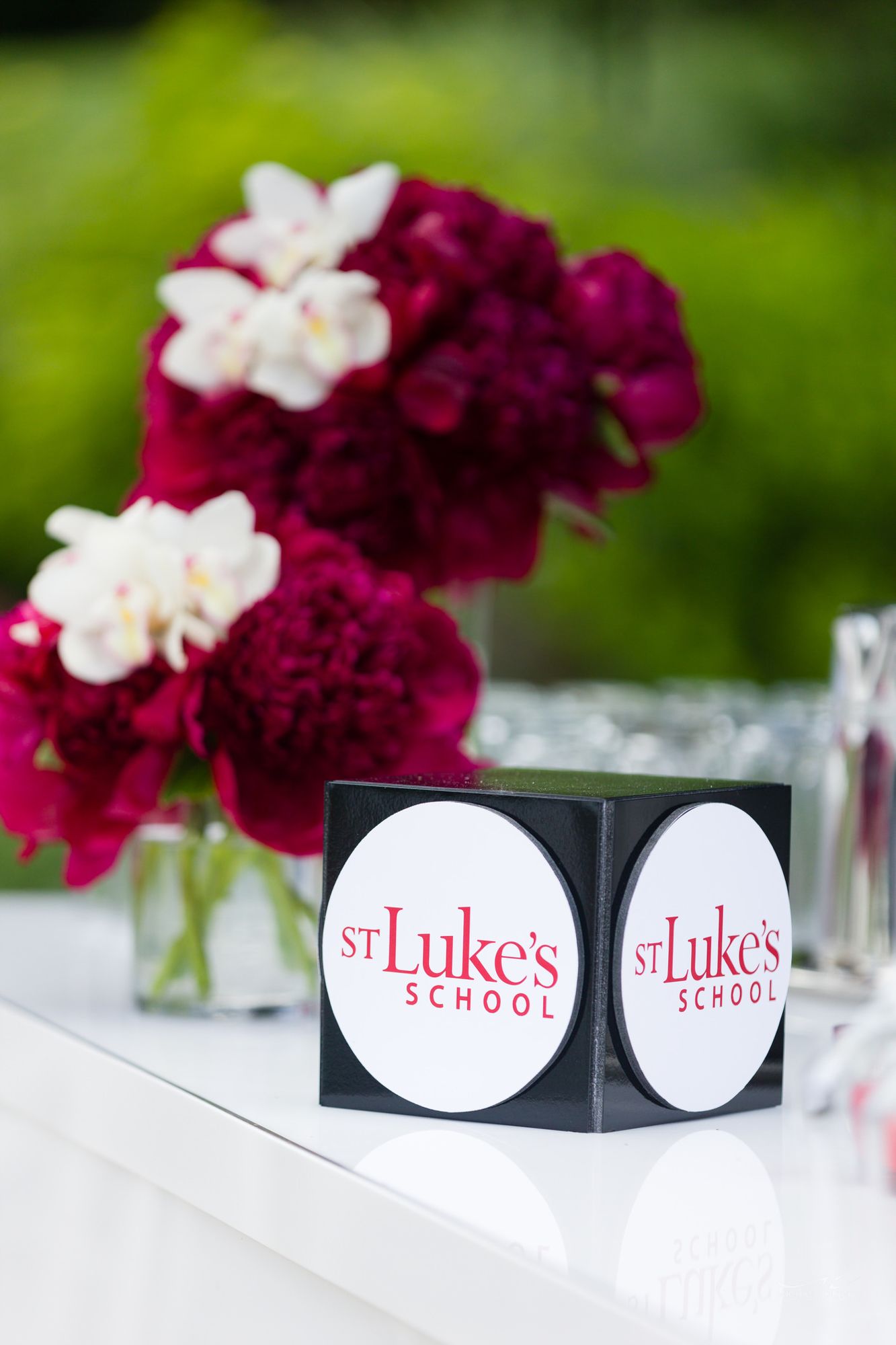 Custom Logo Cube Centerpiece for Outdoors Corporate Event Decor