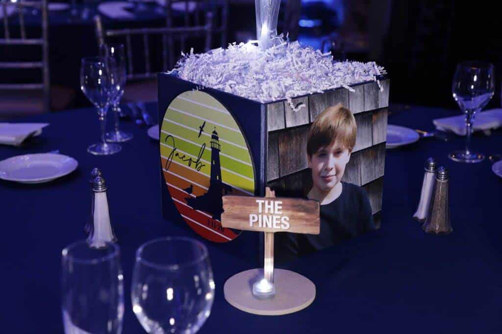 Fire Island Photo Cube Centerpiece with Custom Logo