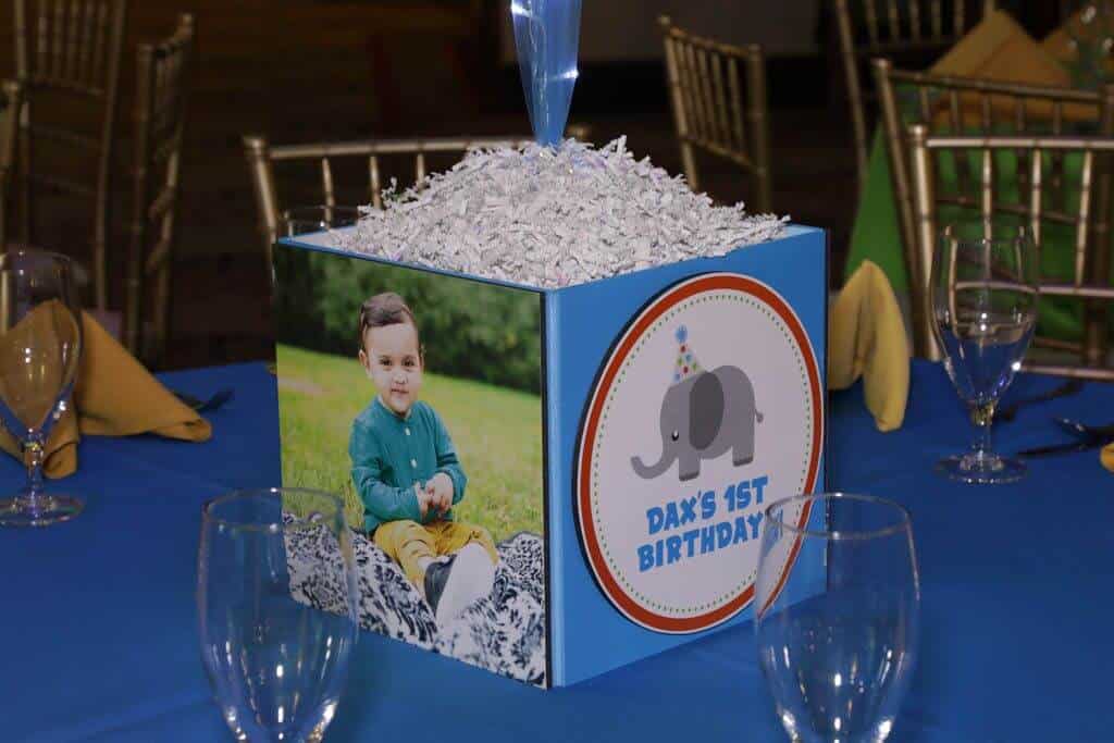 First Birthday Photo Cube with Custom Logo and Photos