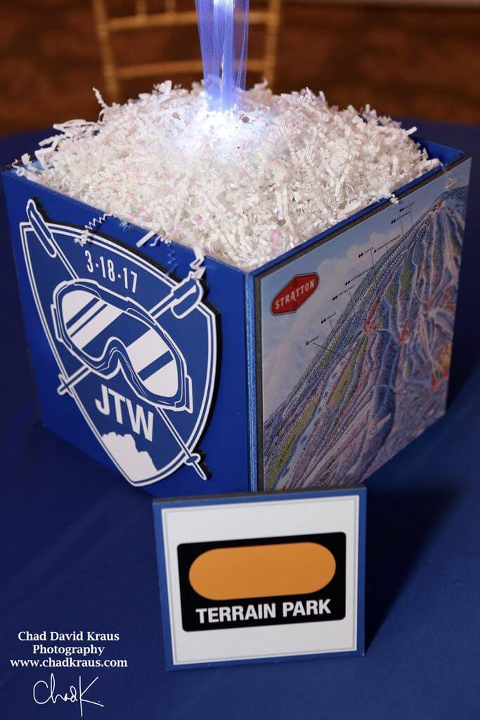 Ski Themed Photo Cube with Trail Maps and Photos