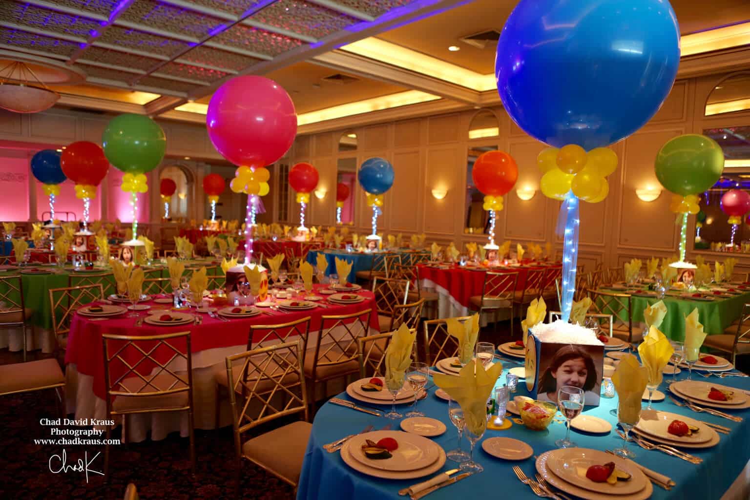 Emoji Themed Bat Mitzvah with Photo Cube and 36" Balloon Centerpieces