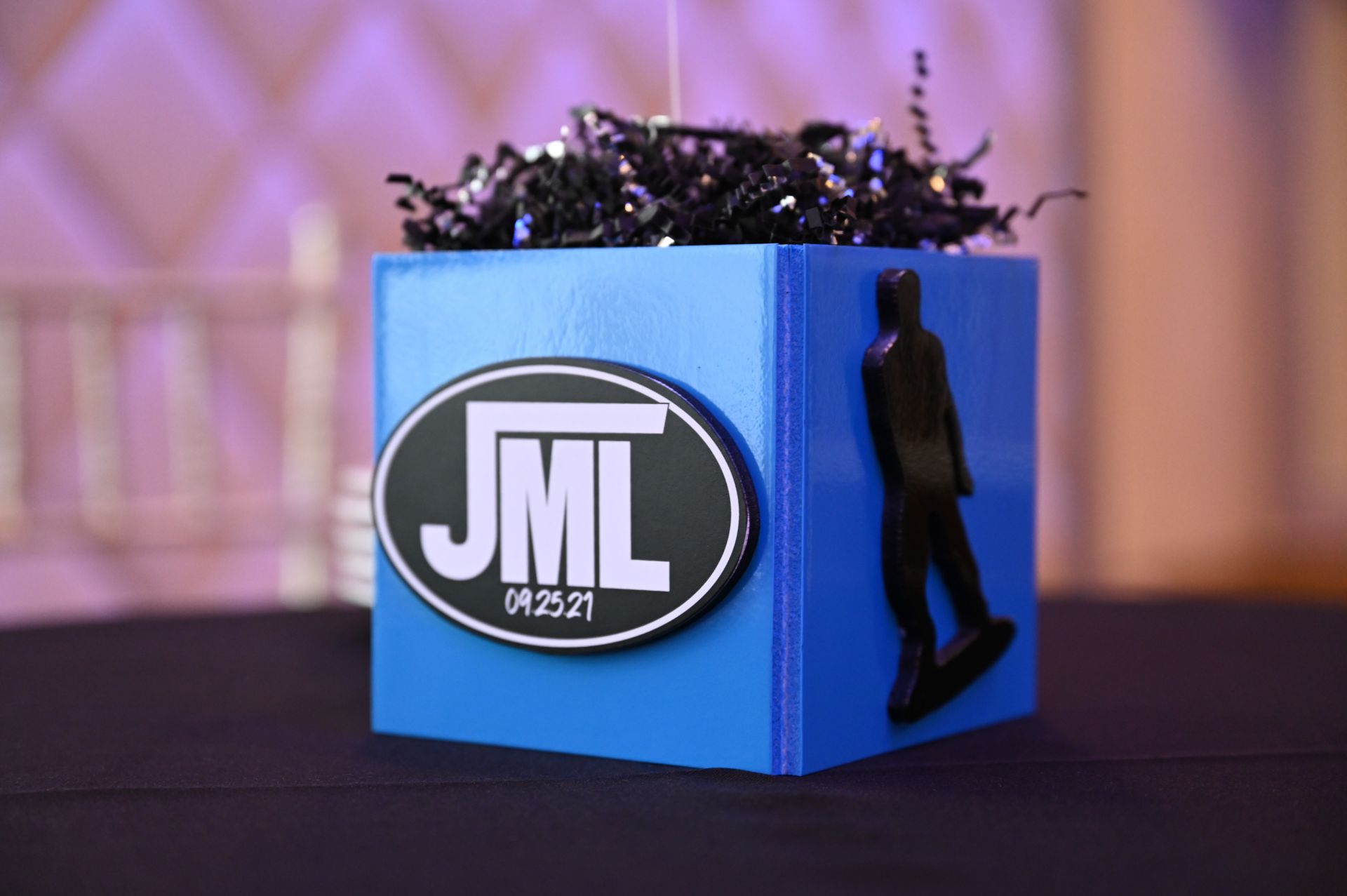 Custom Skateboard Theme Logo Cube for Bar Mitzvah Centerpiece