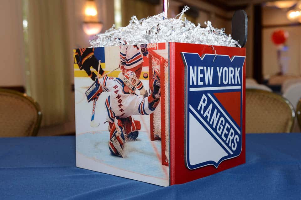 Rangers Photo Cube Centerpiece with Photos of Players and Rangers Logo
