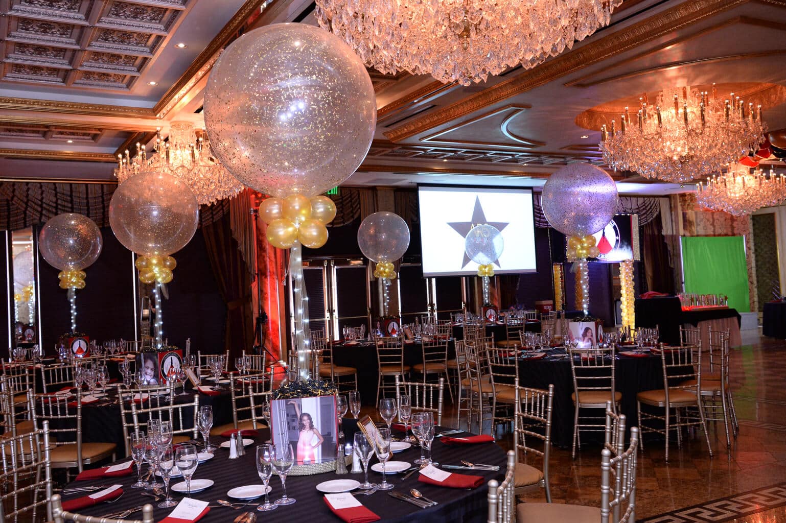 Red Carpet Photo Cube Centerpieces with Custom Logo and Photos