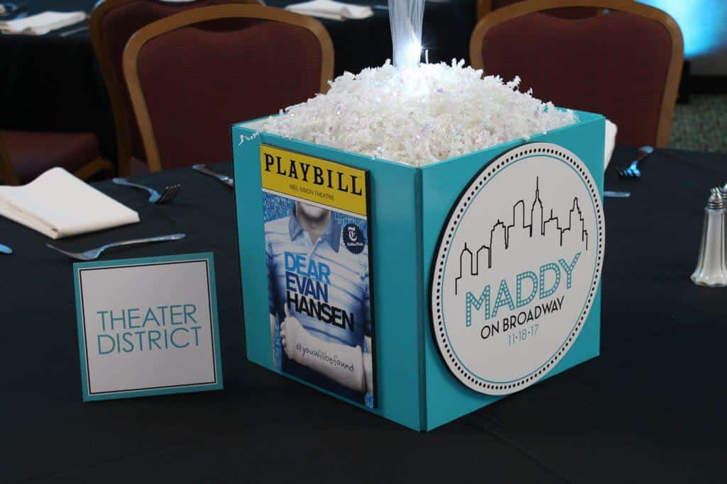 Broadway Themed Photo Cube with Custom Logo and Playbills