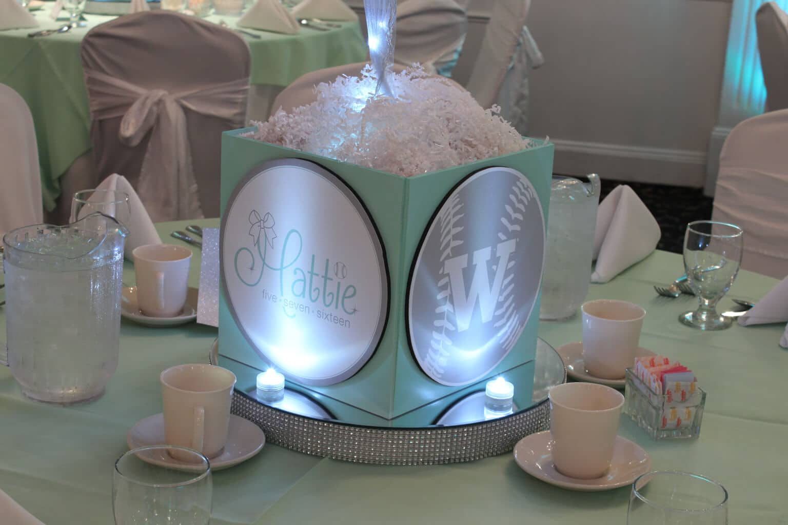 Carnival Themed Photo Cube with Custom Clipart, Logo and Bling Base