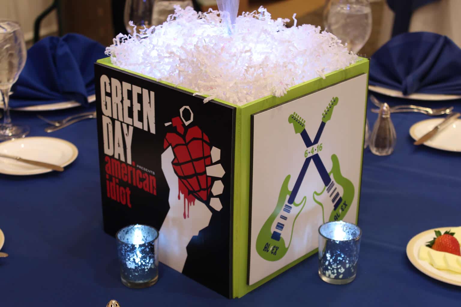 Music Themed Photo Cube with Album Covers and Custom Logo