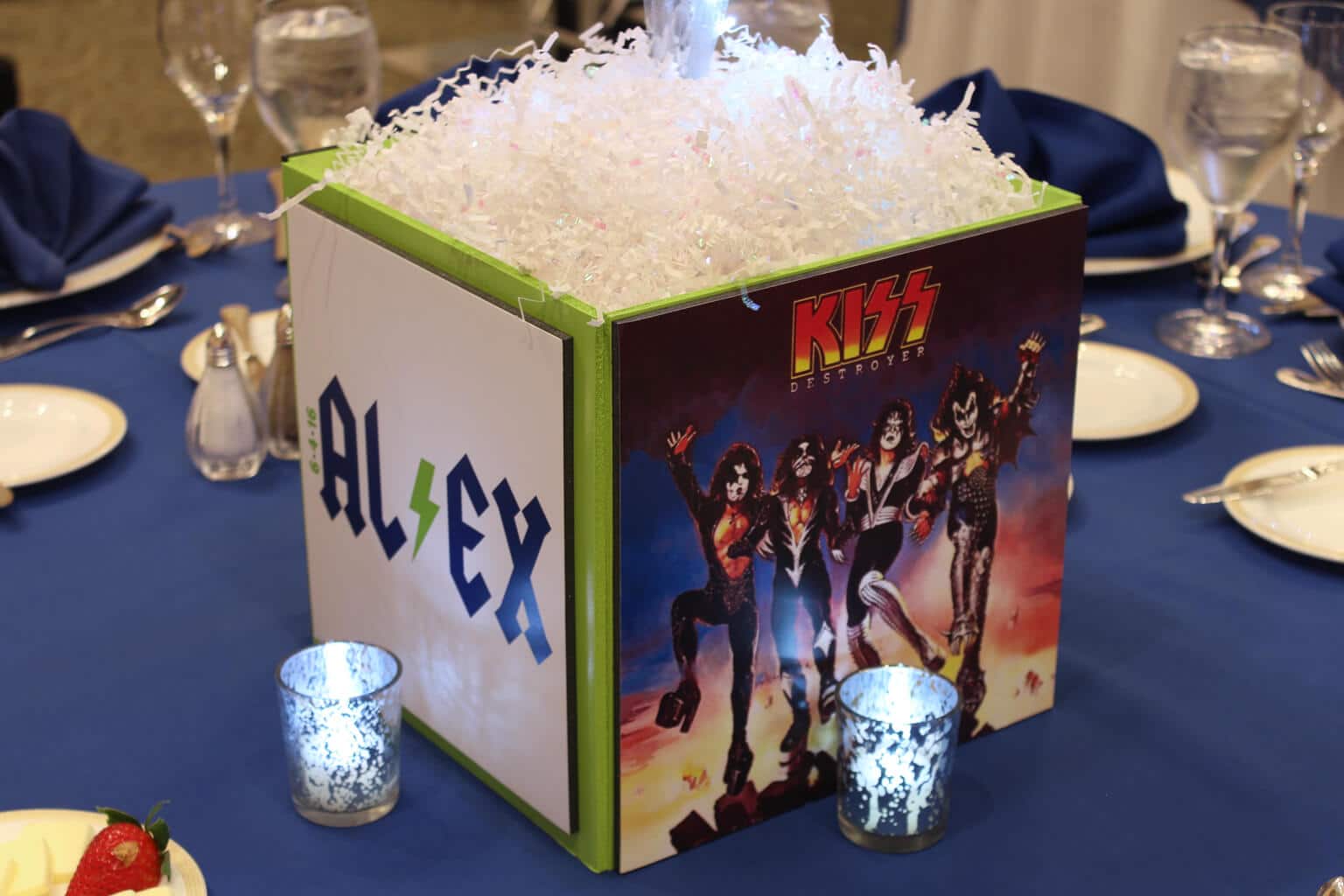 Music Themed Photo Cube with Album Covers and Custom Logo