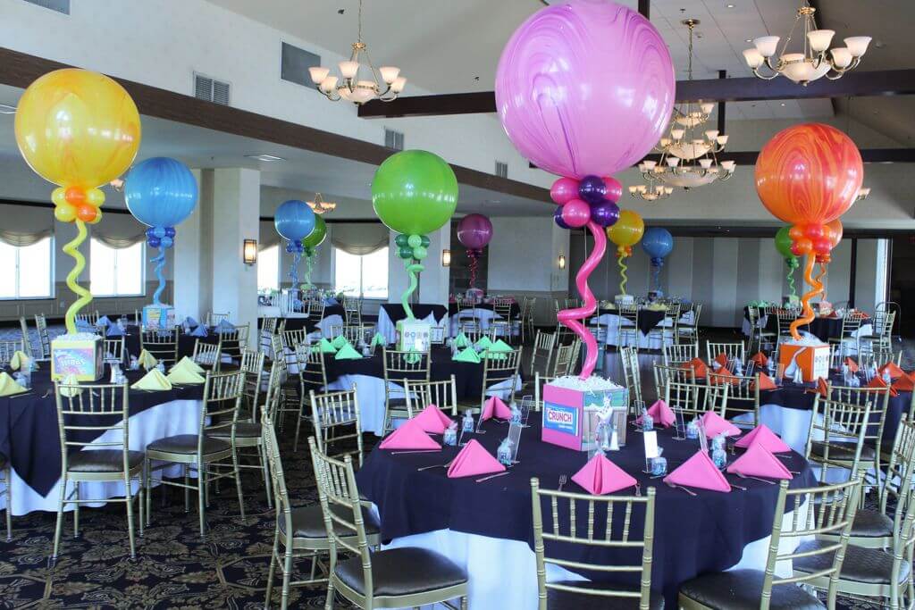 Candy Themed Bat Mitzvah with Photo Cube and 36" Balloon Centerpieces