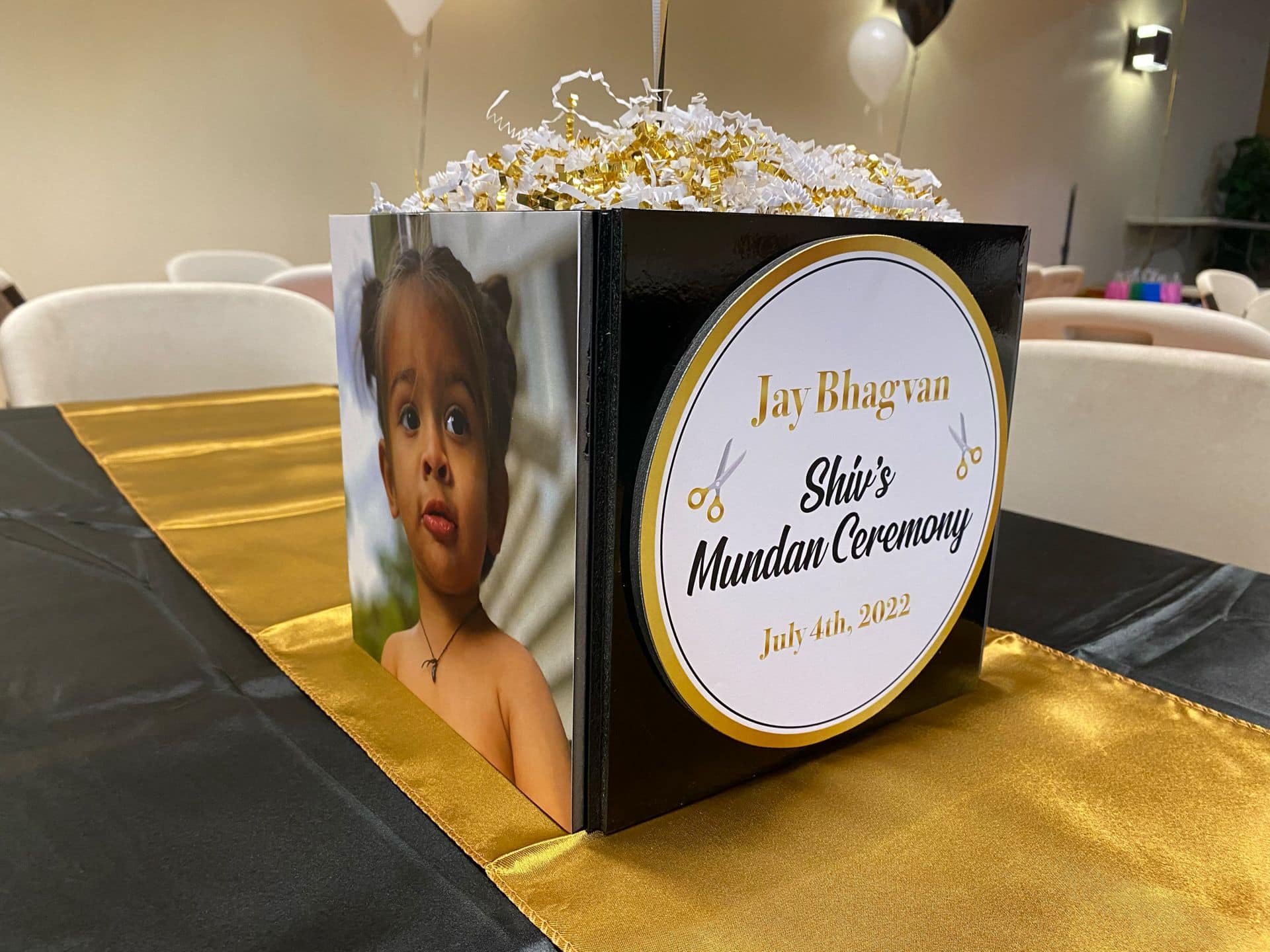 Mundan Ceremony Photo Cube with Custom Logo