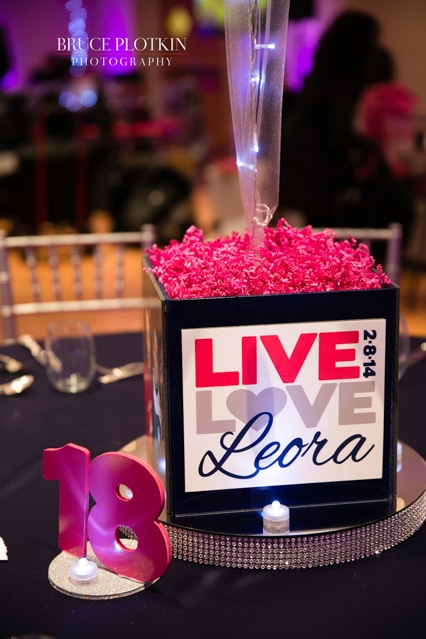 Photo Cube Centerpiece with Custom Logo and Custom Table Numbers