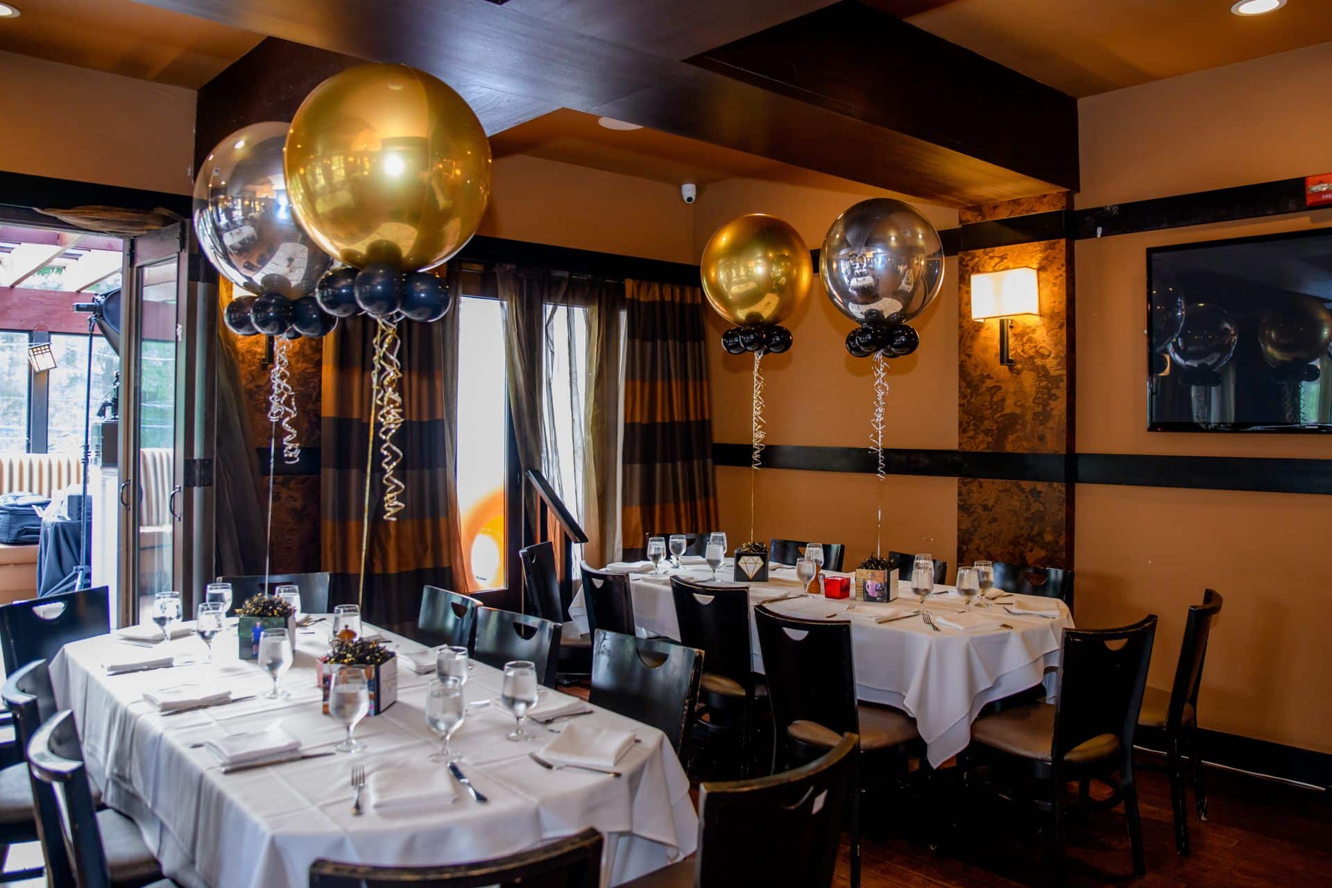 Custom Logo Cubes and Metallic Orbz Centerpieces for Crystal Themed Bat Mitzvah at Sear Steakhouse