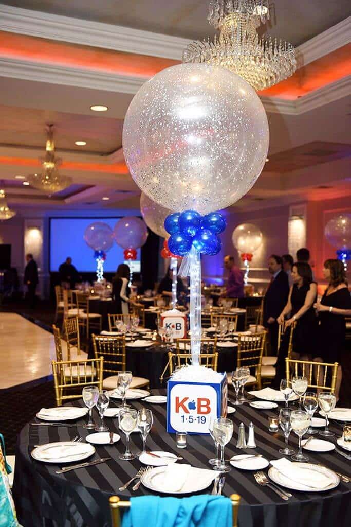 App Themed Cube Centerpiece with Sparkle Balloon and Lights