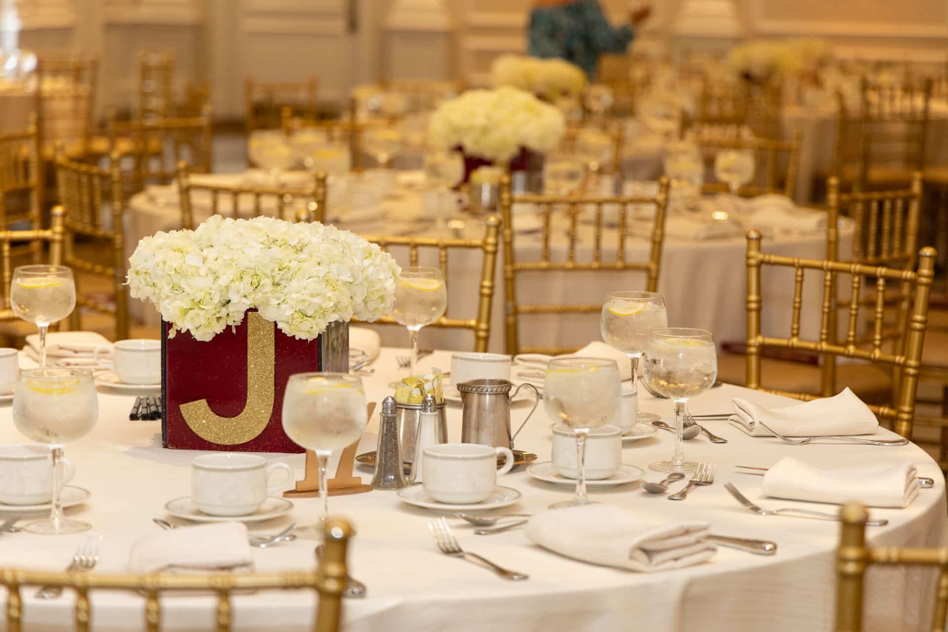 Flower Custom Cube Centerpiece with Logo