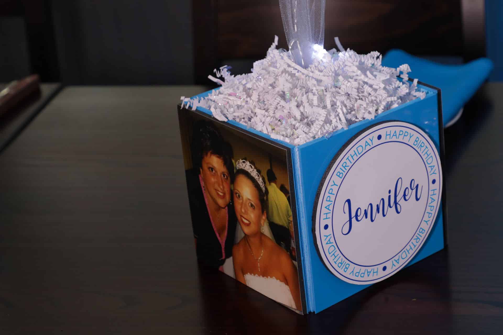 Custom Photo Cube Centerpiece for 50th Birthday