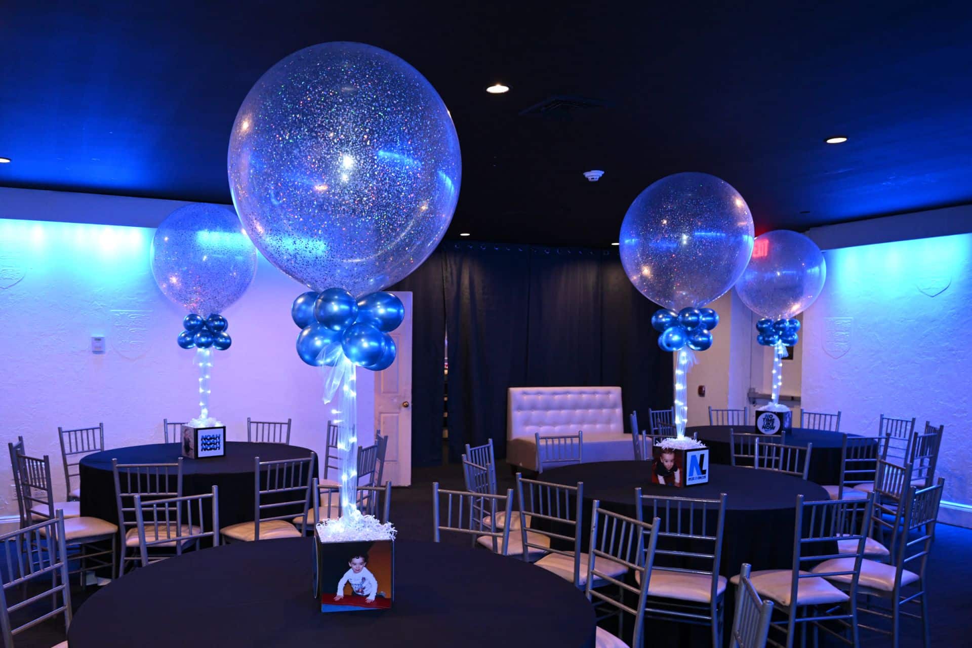 Custom Photo Cube with LED 3ft Sparkle Balloon Centerpiece