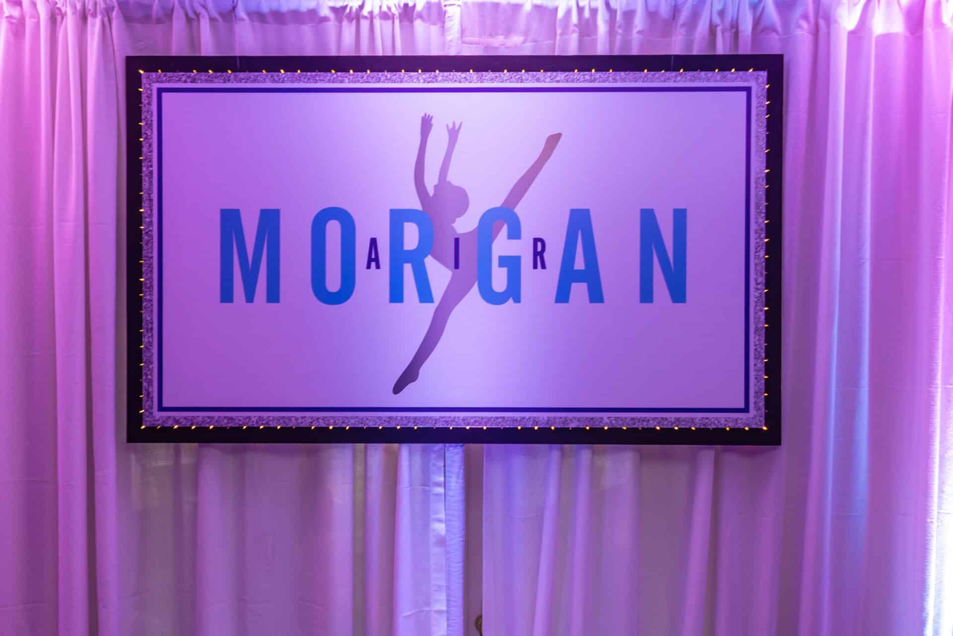 Custom Logo Dance Theme Bat Mitzvah Backdrop with Lights