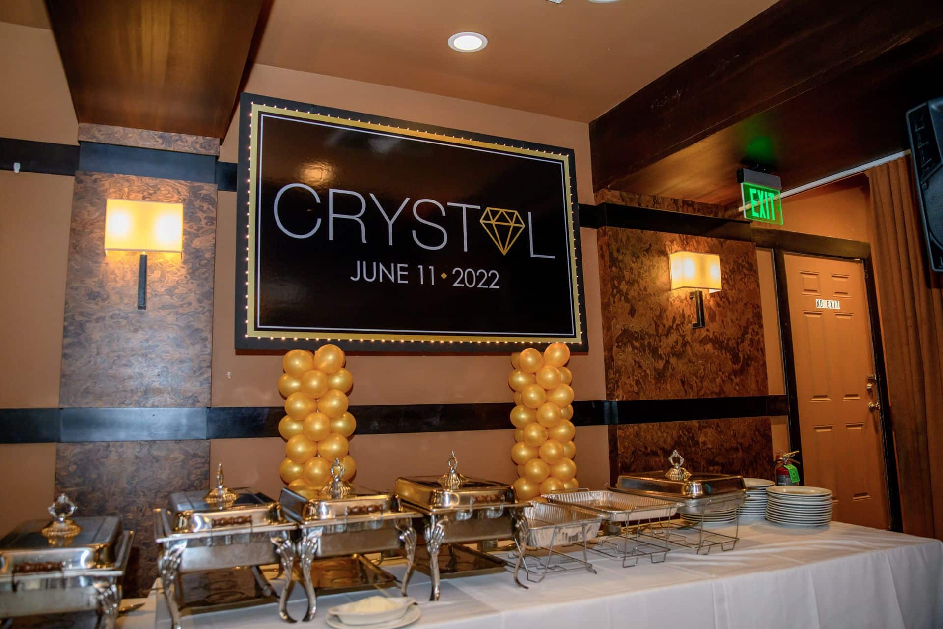 Custom Bat Mitzvah Logo Sign with Lights on Balloon Poles