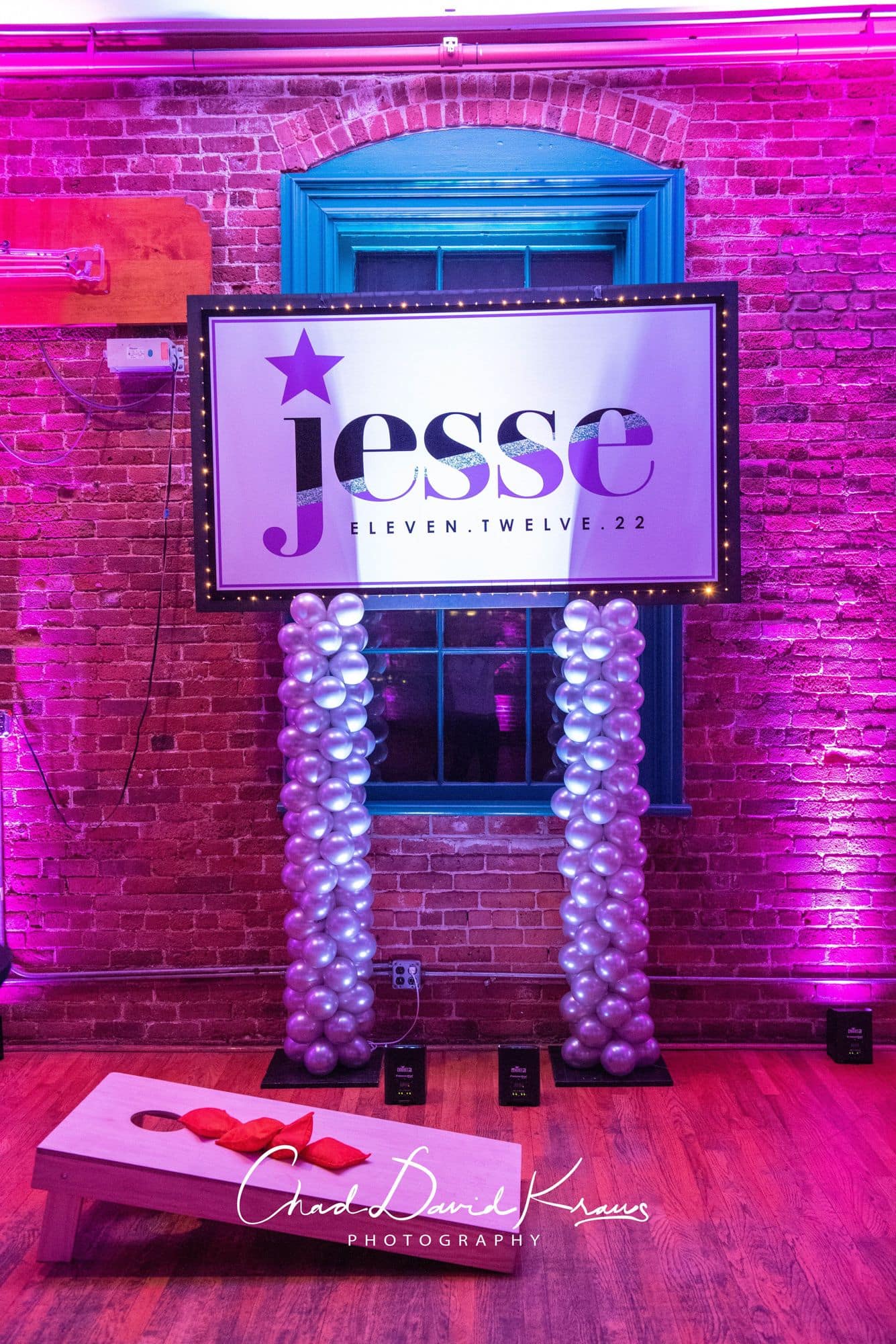 Custom Logo Sign with Lights for Bat Mitzvah at Arch Street, Greenwich