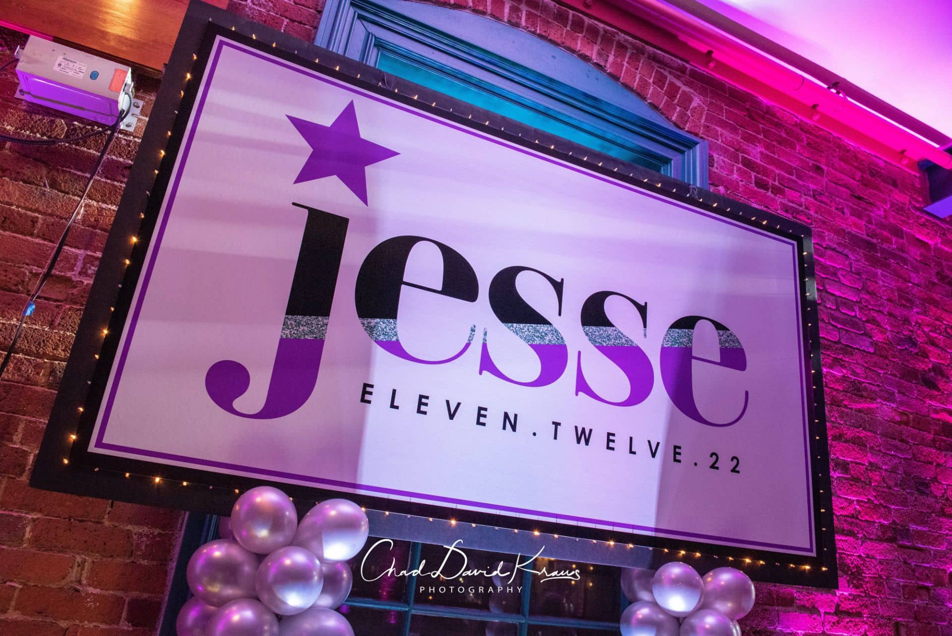 Custom Logo Sign with Lights for Bat Mitzvah at Arch Street, Greenwich