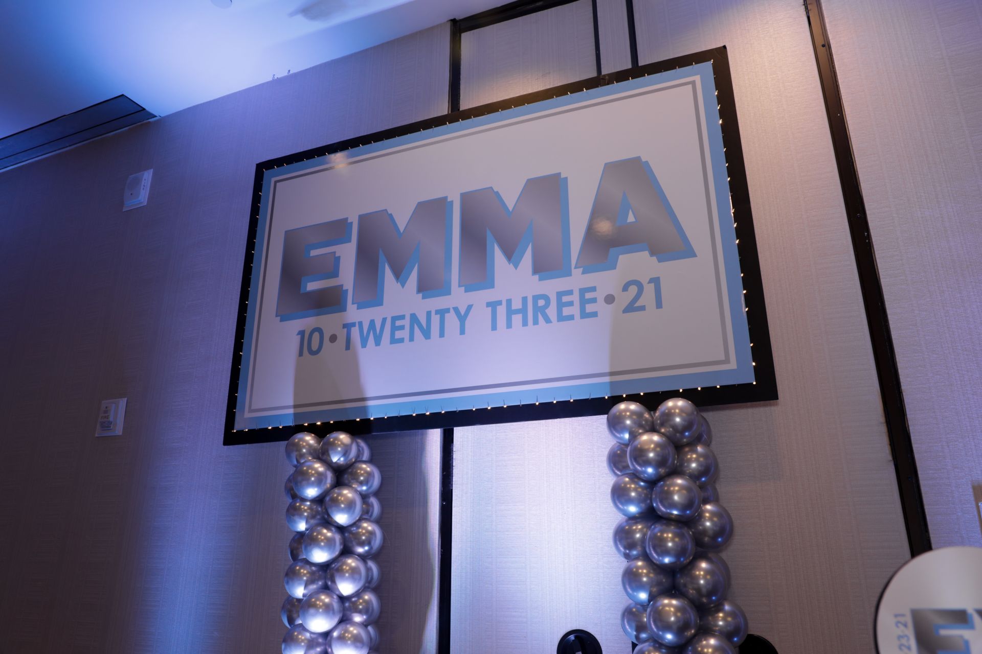 LED Custom Printed Sign on Balloon Columns for Bat Mitzvah Decor