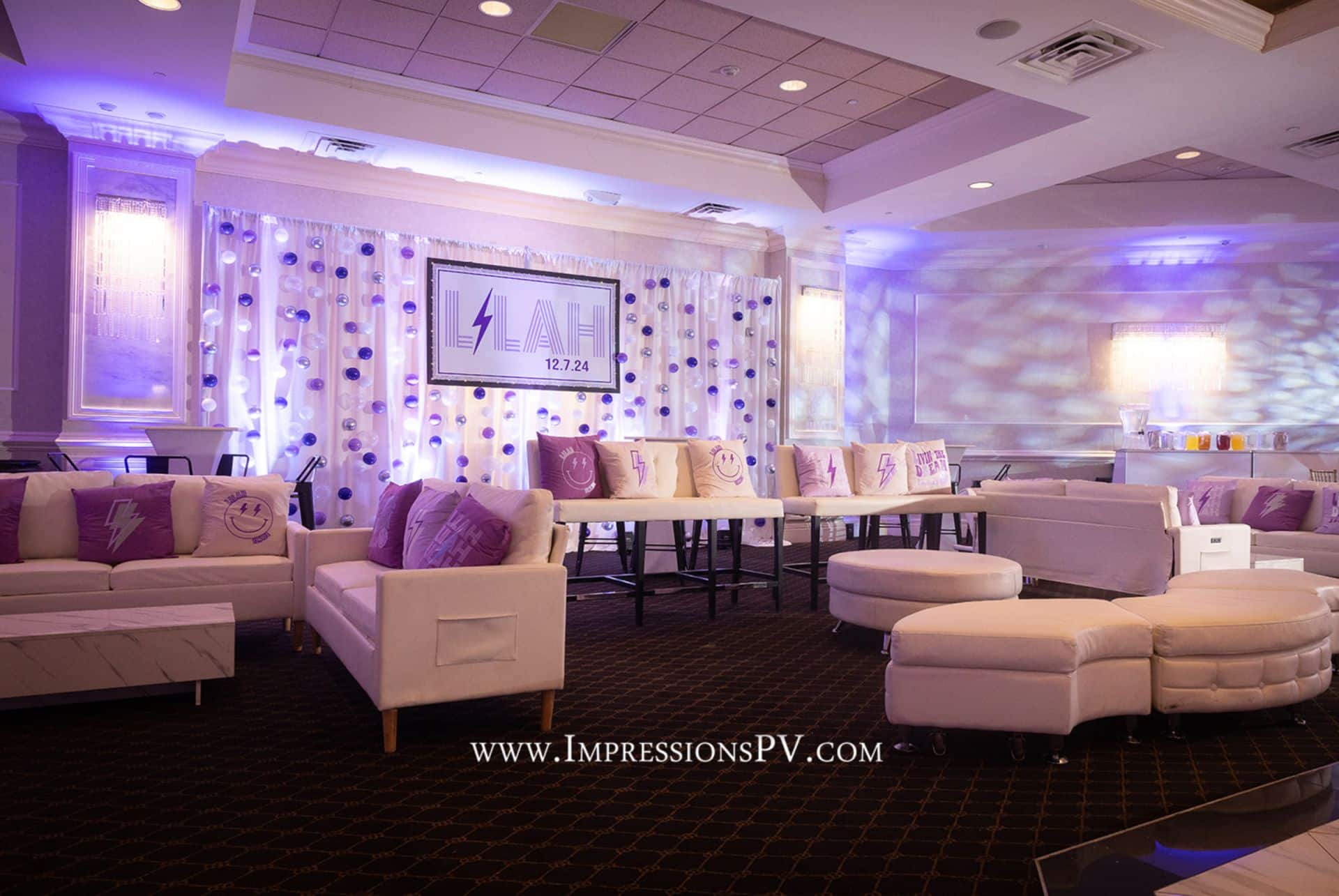 Bat Mitzvah Printed Sign on LED Bubble Wall at The Wilshire Grand