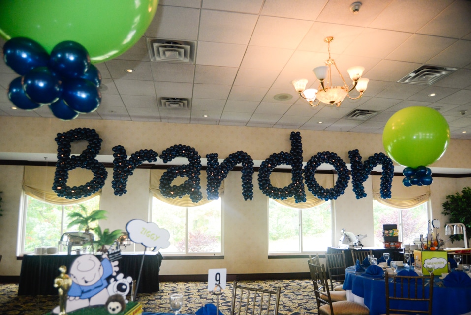 Bar Mitzvah Navy Name in Balloons