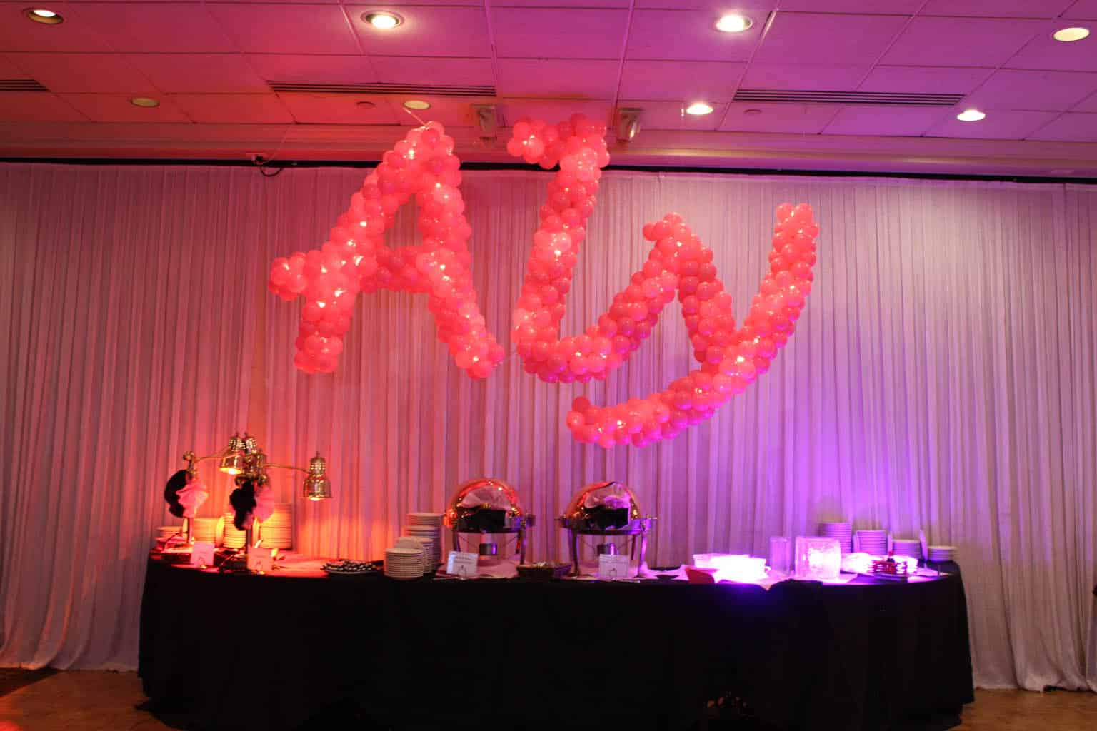 Style Pink Name in Balloons Sculpture