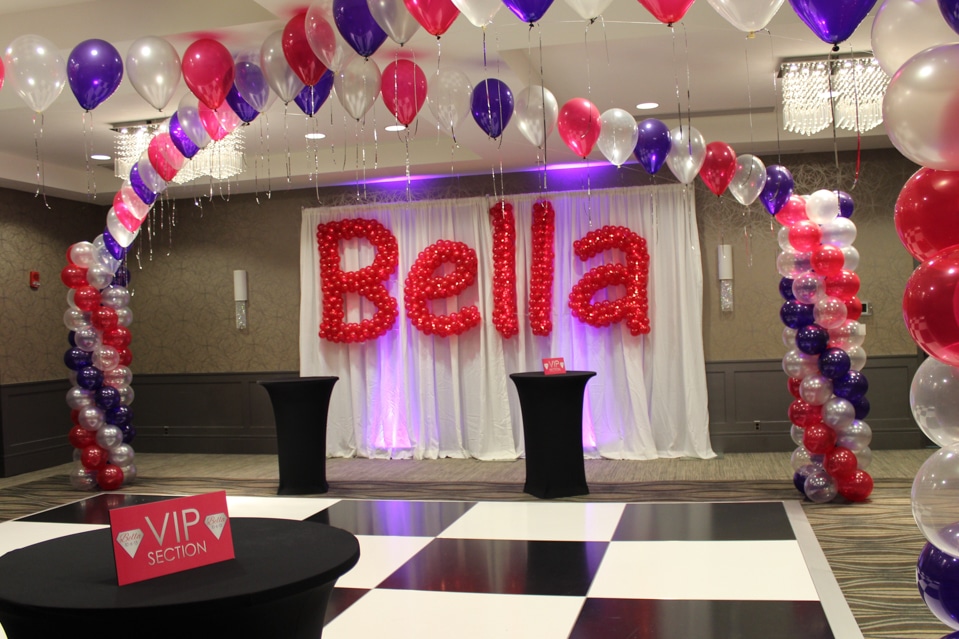 Hot Pink Name in Balloons Sculpture