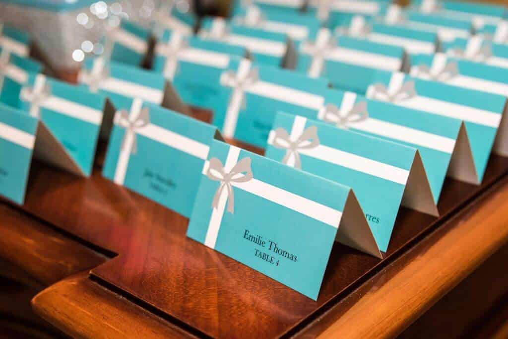 Tiffany and Co. Themed Fold Over Place Cards
