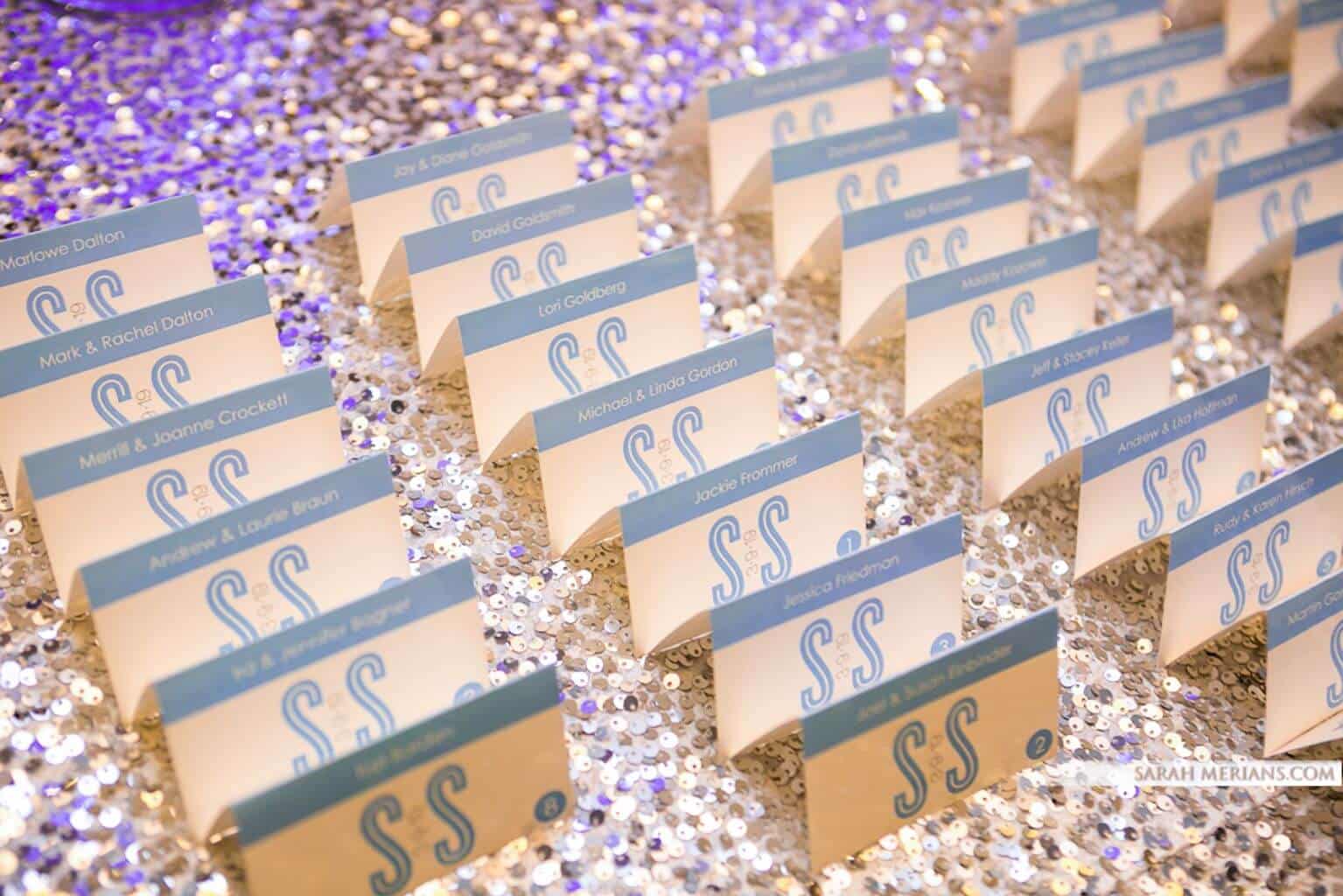 Custom Bat Mitzvah Seating Cards with Logo