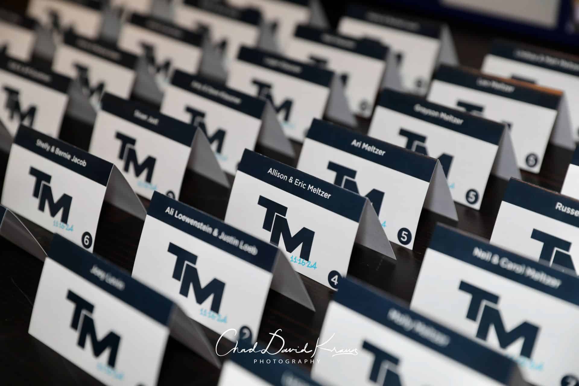 Custom Initial Fold Over Place Cards