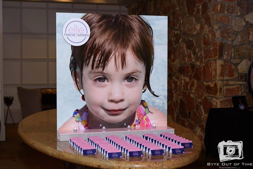 Bat Mitzvah Seating Card Display with Blowup Photo and Logo Place Cards
