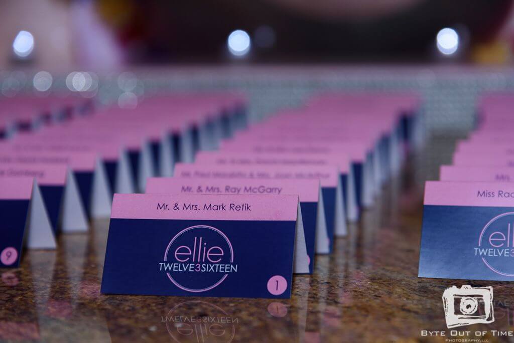 Custom Bat Mitzvah Place Cards with Logo