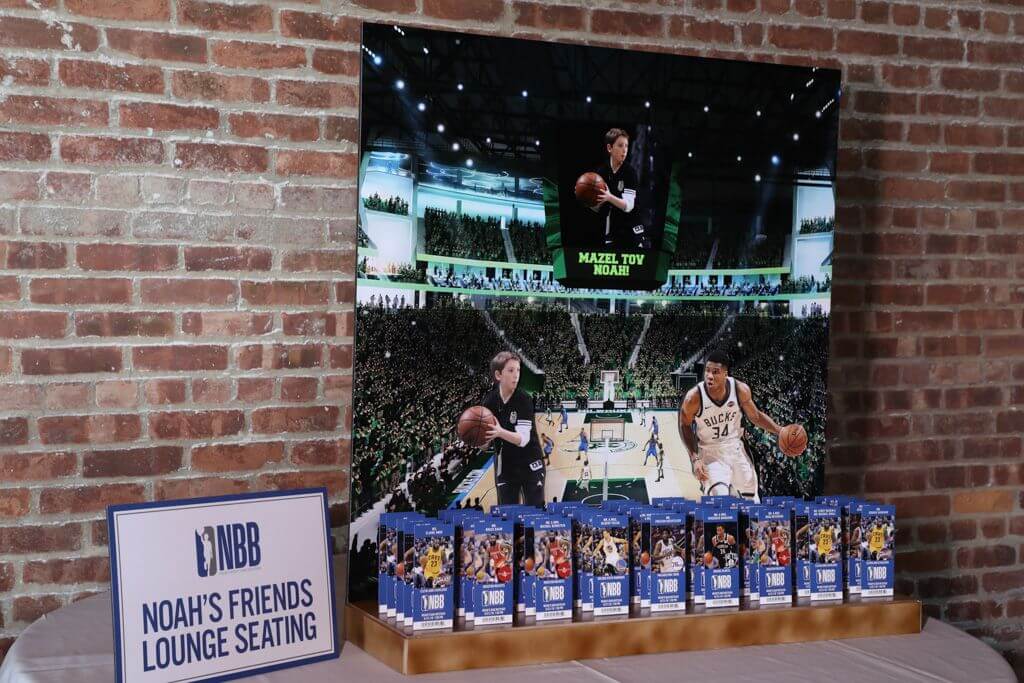 Bucks Seating Card Display for NBA Themed Bar Mitzvah