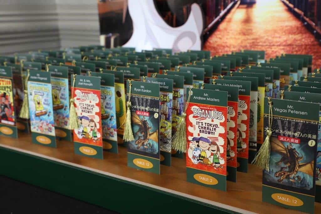 Bookmark Place Cards with Book Cover Images & Tassels for Book Themed Bar Mitzvah