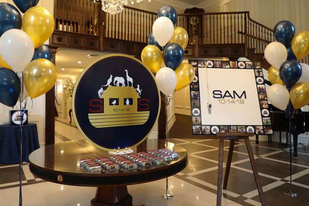 Bar Mitzvah Seating Card Display with Custom Logo