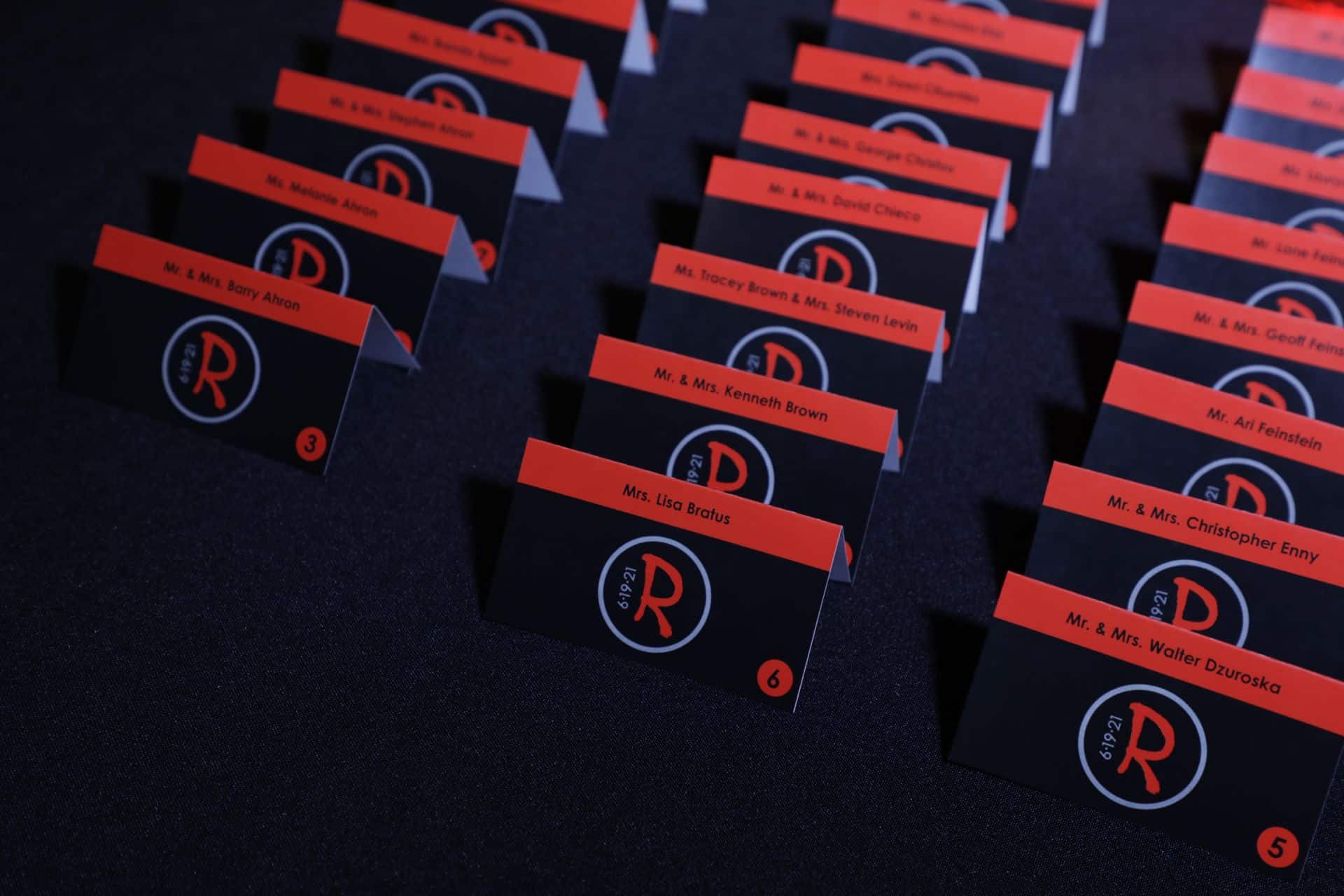 Custom Logo Fold Over Place Cards for Bar Mitzvah