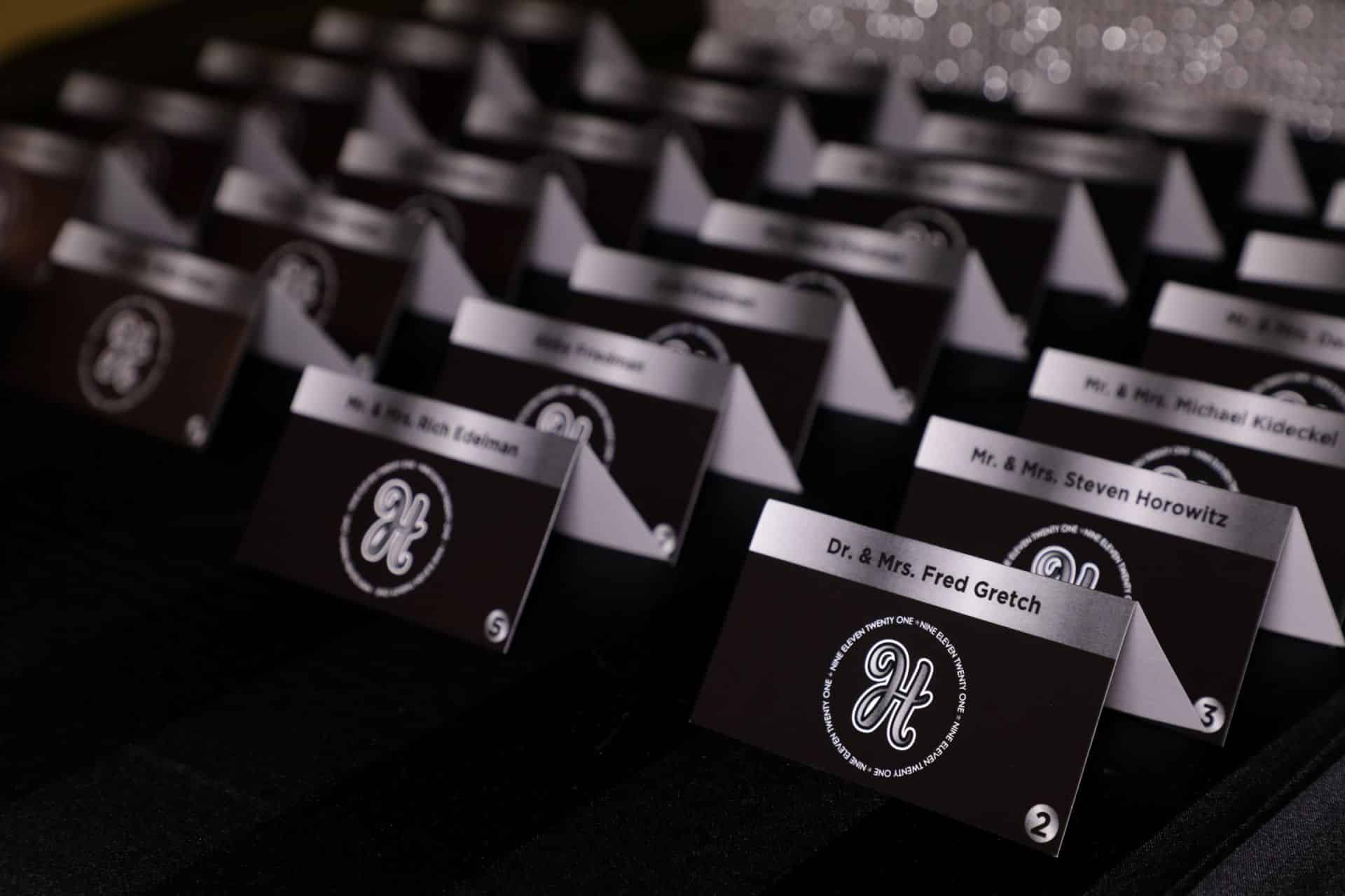 Classic Custom Fold Over Logo Place Card for Bat Mitzvah