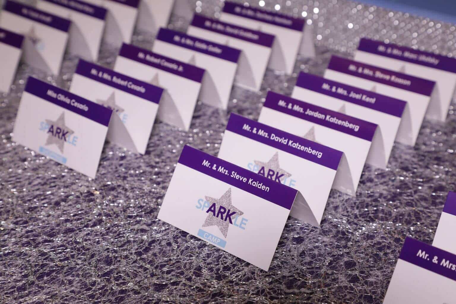 Bat Mitzvah Place Cards with Custom Logo & Names
