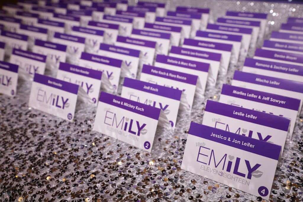 Bat Mitzvah Place Cards with Custom Logo