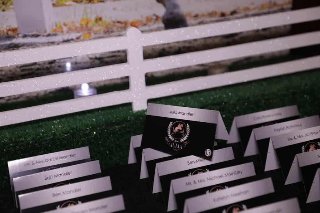 Custom Logo Place Cards for Horse Themed Bat Mitzvah