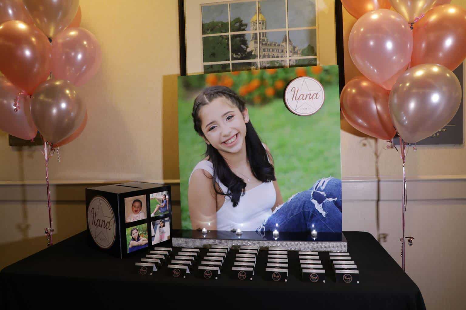 Blowup Photo Seating Card Display with Custom Logo and LED Lights