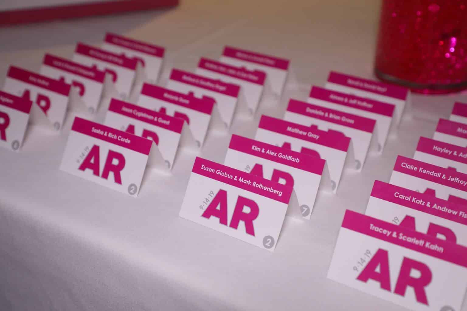 Bat Mitzvah Seating Cards with Custom Logo